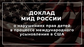 Доклад МИД России о нарушениях прав детей в процессе международного усыновления в США